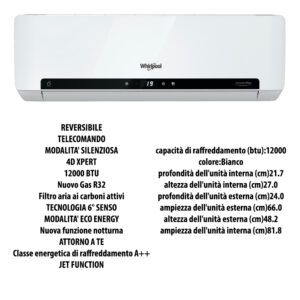 CONDIZIONATORE 12000 BTU INVERTER R32 A+++