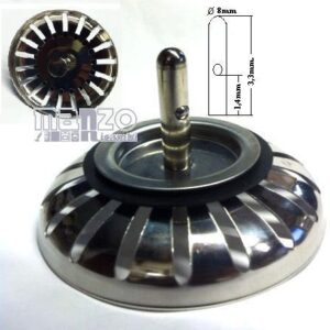 TAPPO PER LAVELLO INOX BASKET - D.8CM