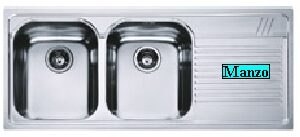 LAVELLO ARMONIA 116X50 2 VASCHE APPOGGIO A DX 3"ALTEZZA VASCHE 2.05CM