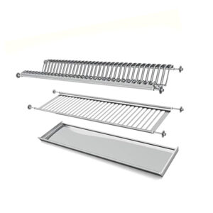SCOLAPIATTI INOX CON VASCHETTA INOX CM.76