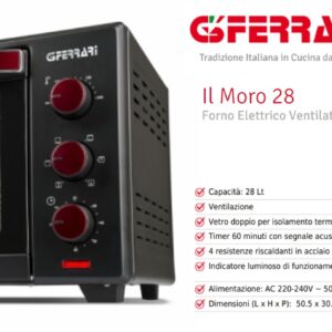 FORNETTO ELETTRICO 28LT. VENTILATO 1600W