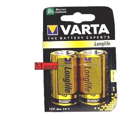 BATTERIA TORCIA ZINCO-CAR.2PZ.LONG.VARTA
