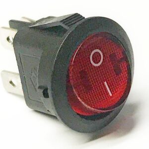 INTERRUTTORE LUMINOSO 4 CONTATTI D.19MM ROSSO
