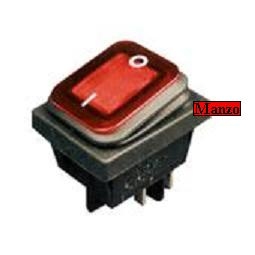 INTERRUTTORE LUMINOSO 4CON.30X22 CON PROTEZINE ROSSO