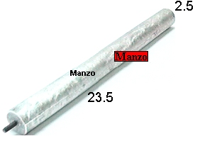 ANODO MAGNESIO FILETTO D.5MM 235MM