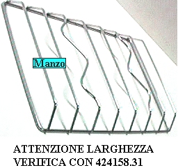 GRIGLIA 2FUOCHI 403X272 CENTRALE INOX