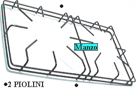 GRIGLIA 2 FUOCHI 370X215 D/F