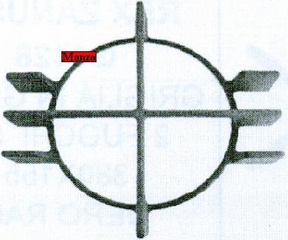 GRIGLIA 1 FUOCO 275X255 T/CORONA D.205