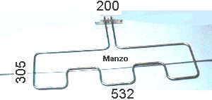 RESISTENZA GRILL 2000W 530X295