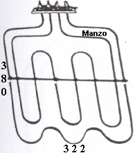 RESISTENZA FORNO DOPPIA 1400+2000W