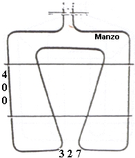 RESISTENZA FORNO INFERIORE 1250W 381X326