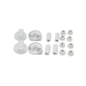 MANOPOLE UNIVERSALI KIT 4 MANOPOLE + KIT ADATTATORI ASSE RASO E ASSE ALTO Ø 6 E 8MM BIANCO