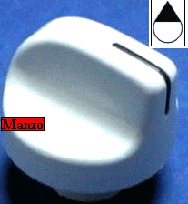 MANOPOLA D.6MM B+M+10MM. P/C GAS