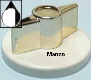 MANOPOLA D.6MM. D+M-2 MM. BIANCA-ORO