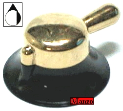 MANOPOLA D.6MM. D+M-5MM. NERO-DORATA