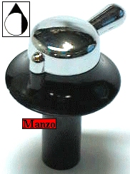 MANOPOLA D.6MM. D+M+39MM. NERO-ARGENTAT